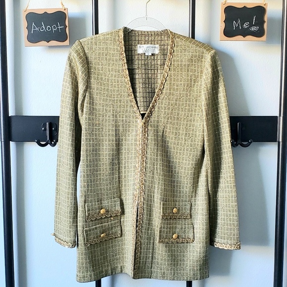 St John Evening by Marie Gray Gold Cardigan Size 6 - Picture 6 of 6